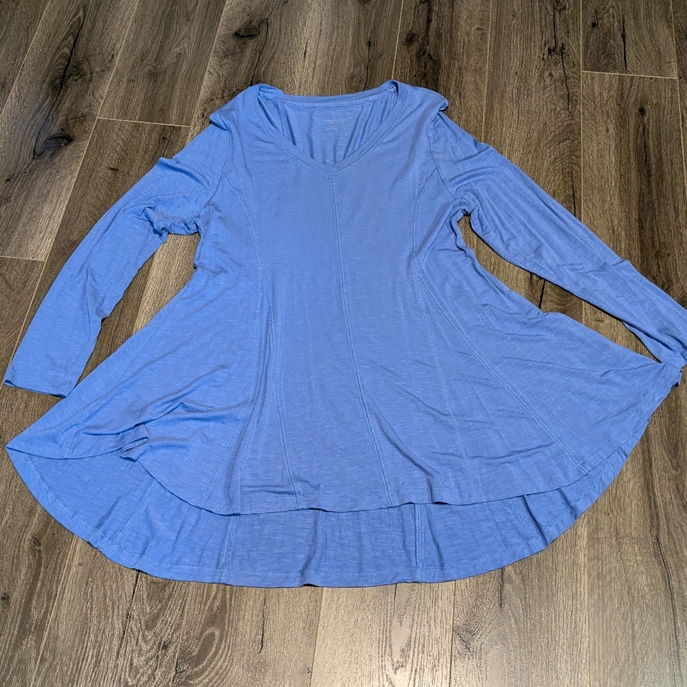 Soft Surroundings Tunnic Shirt Womens Large Blueish Purple Colour. A Line.